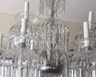 Crystal Chandelier being sold for parts - arm and bowl is broken