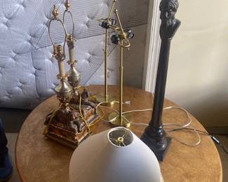 Brass lamps with shades