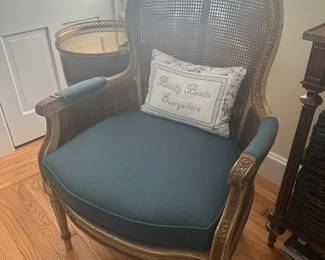 French cane chair with cushions