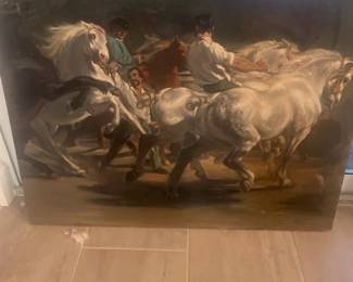 Original Oil Painting based off of THE HORSE FAIR by Rosa Bonheur