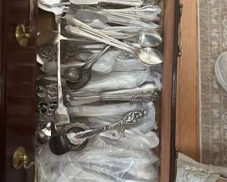 Mixed sterling and plate silver