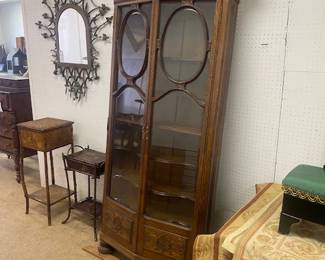 Thin tall curio cabinet