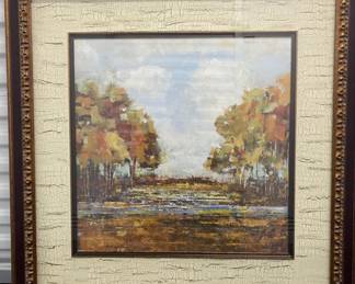 John Richard framed print of trees. We have other prints, lamps and wall art by the same maker.