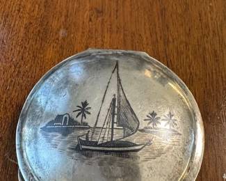 Antique Sterling Silver makeup compact
