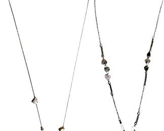 Heart Motif Silver Tone Necklaces