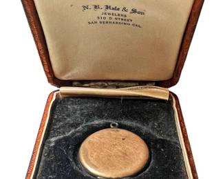 Vintage Gold Locket In Case