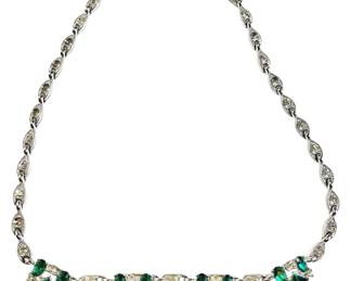 Bogoff Green Faceted Clear Rhinestones