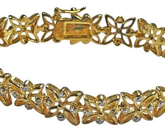 14K Gold Plated Diamond Bracelet