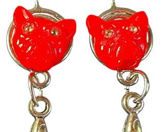 Red Dog Charm Earrings