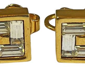 Crown Trifari Gold Tone Earrings