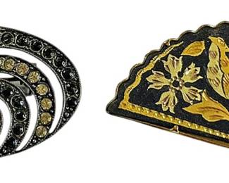 2 Vintage Metal Brooch Pins