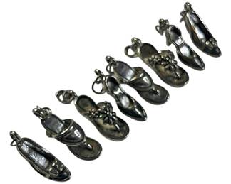 Mini Silver Tone Shoe Charms