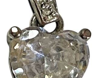 Heart CZ Pendant With Bail Stones