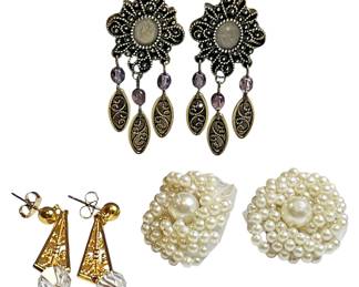 Costume Clip Earrings Assorted Lot
