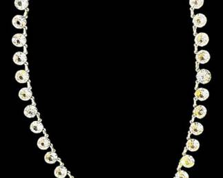 Vintage Clear Rhinestone Drop Necklace