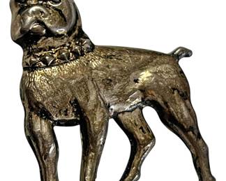 Sterling Boxer Dog Brooch