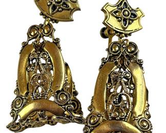 Mid Cen Gold Tone Screw Back Earrings