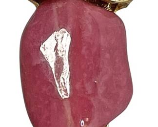 Vintage Gold Tone Pink Jelly Belly Owl Brooch