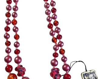 Coro PinkRed Beaded Necklace