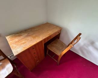 Desk and two chairs