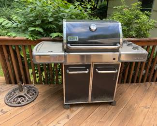Weber Genesis Grill - gently used, tank in cabinet
