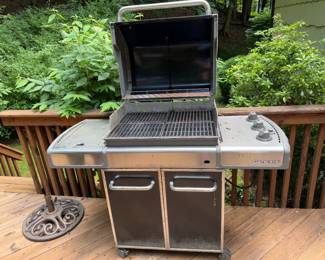 Weber Genesis Grill - gently used, tank in cabinet