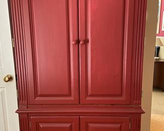 Custom painted armoire, used as an entertainment center