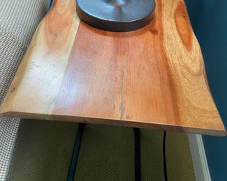 Live edge metal base side table