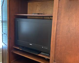 Armoire, with pull-out desk, used as a TV cabinet
