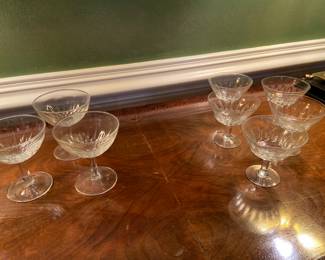 Antique crystal champagne glasses