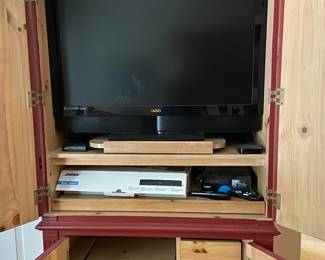 Custom painted armoire, used as an entertainment center