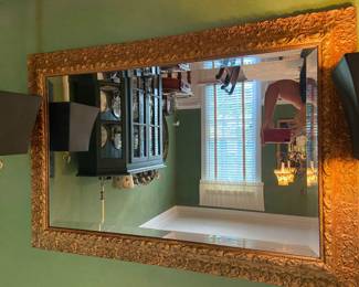 Stunning gilt beveled mirror 29” x 43”