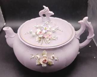 Purple Floral Teapot