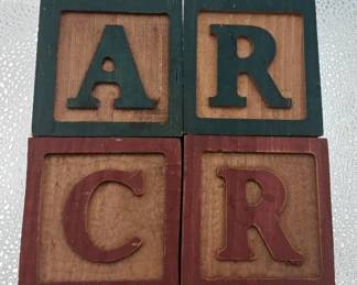 (4) 3.5” Wooden Letter Blocks