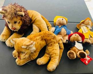 Vintage Stieff Leo Lion, Lion Cub, & Paddington Bears Eden 1986