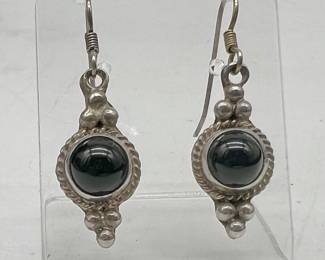 Onyx Black Sterling Silver Drop Earrings