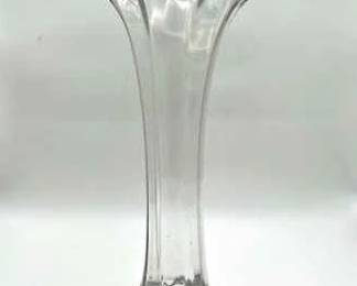14” Swung Glass Vase Glowing Green in Ultraviolet Light