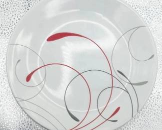 (4) White & Red Design Corelle Salad Plates