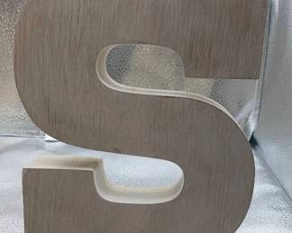 Large Wooden "S" Home Decor