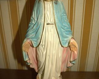 Vintage Virgin Mary Large Chalkware Statue