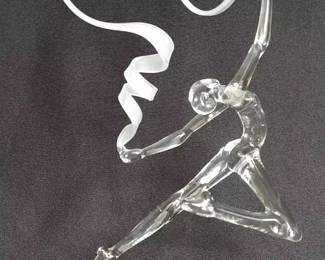 MILON TOWNSEND ART GLASS Sculpture Ballet DANCER with Ribbon - 1983
