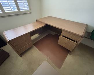 Walnut L shape desk