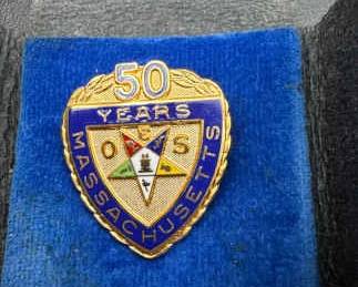 Massachusetts OES Order of the Eastern Star 50 Years Membership Collector's Pin