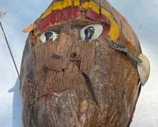 Carved Coconut Head