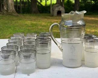 MCM West Virginia Glass Specialty Frost Nip Lavender Ice Set