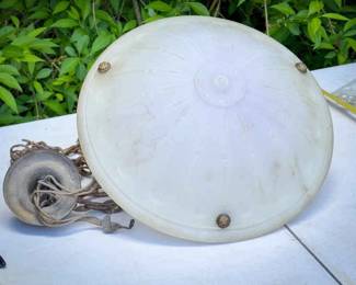 Art Deco Dome Chandelier & Brass Fixture