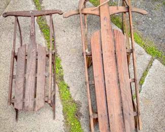 (2) Antique Sleds
