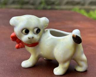 Vintage Ceramic Dog Toothpick Holder Made In Japan