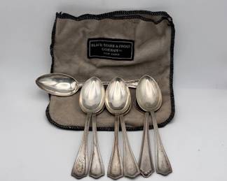 (7) Black Star & Frost Gorham Inc Sterling Silver Spoons With Bag