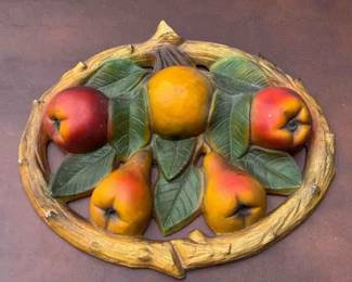 Chalkware Fruit Wall Hanging